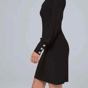White House Black Market Long Sleeve Black Dress